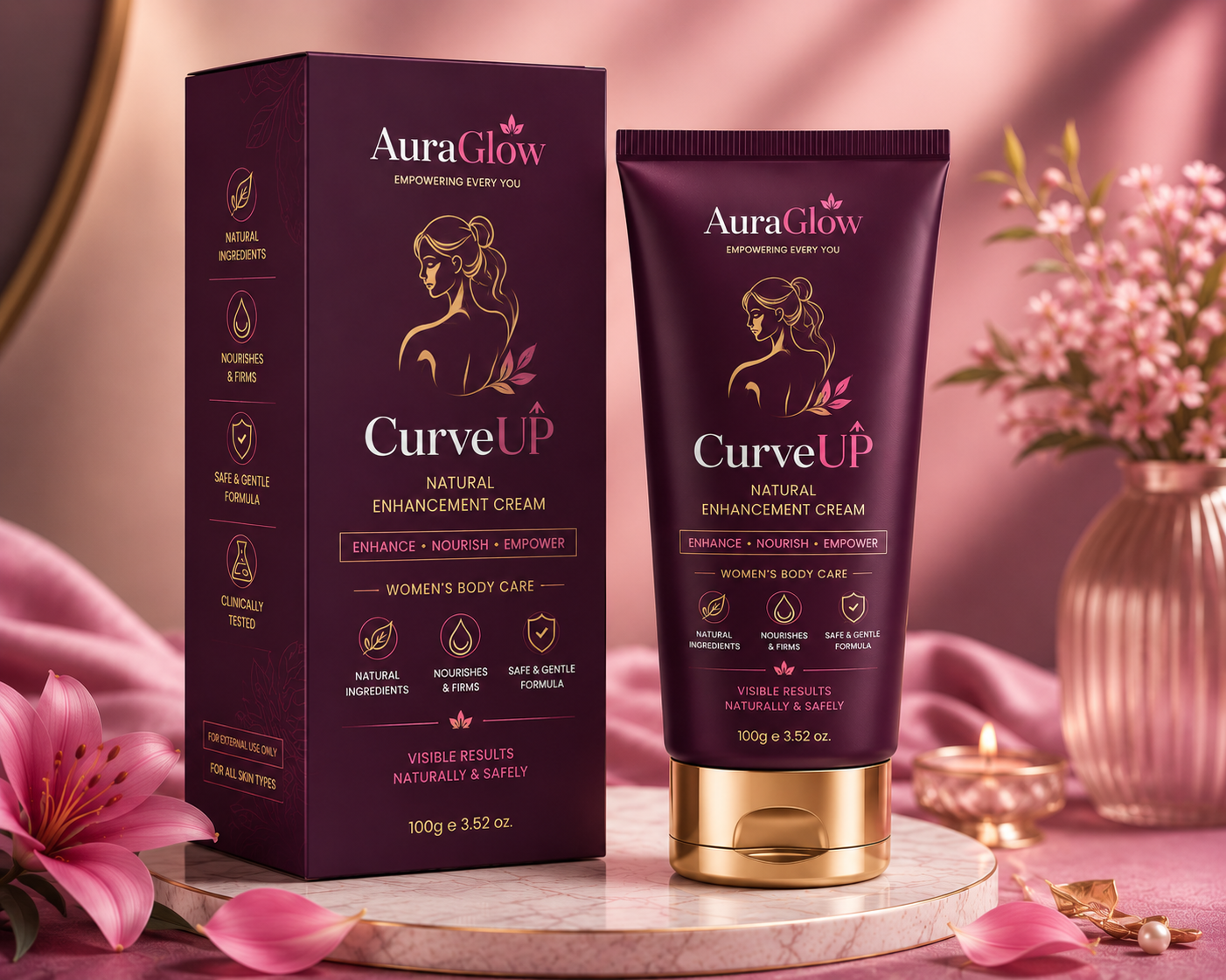 CurveUP Natural Enhancement Cream | Breast Enlargement Cream | 100g